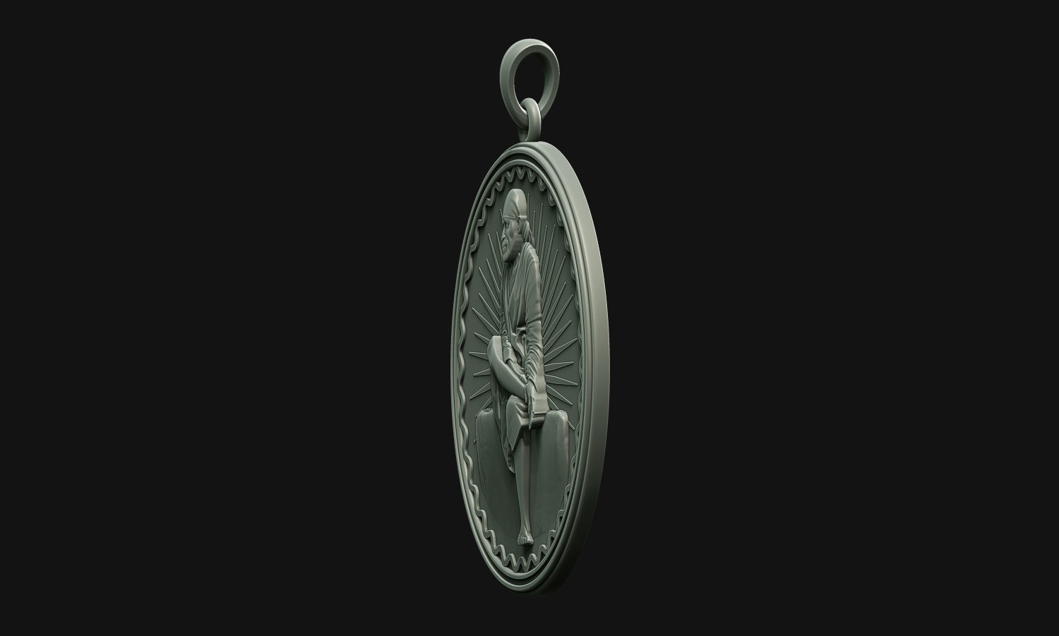 Sai Baba Coin Pendant 3D print model_19