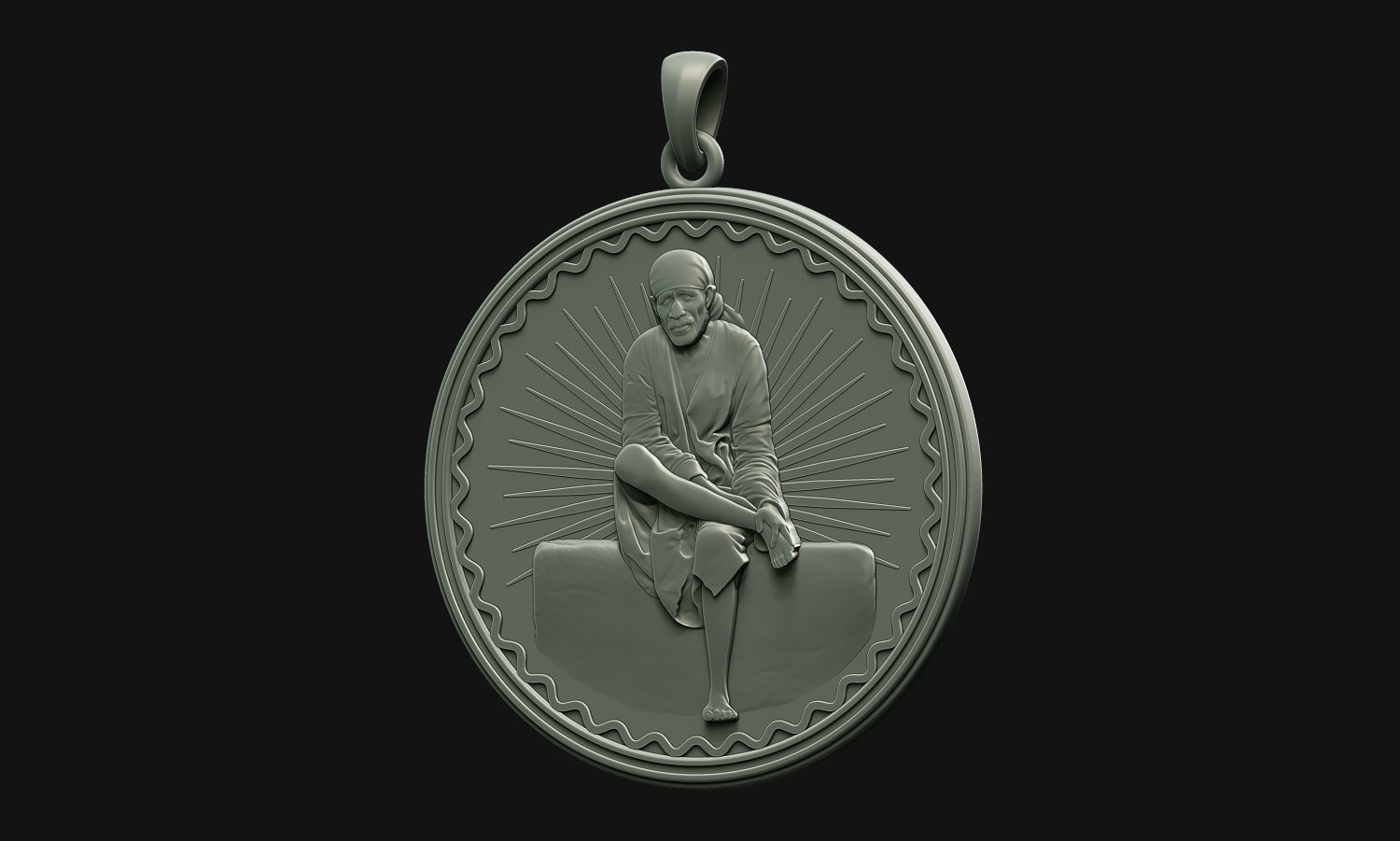 Sai Baba Coin Pendant 3D print model_21