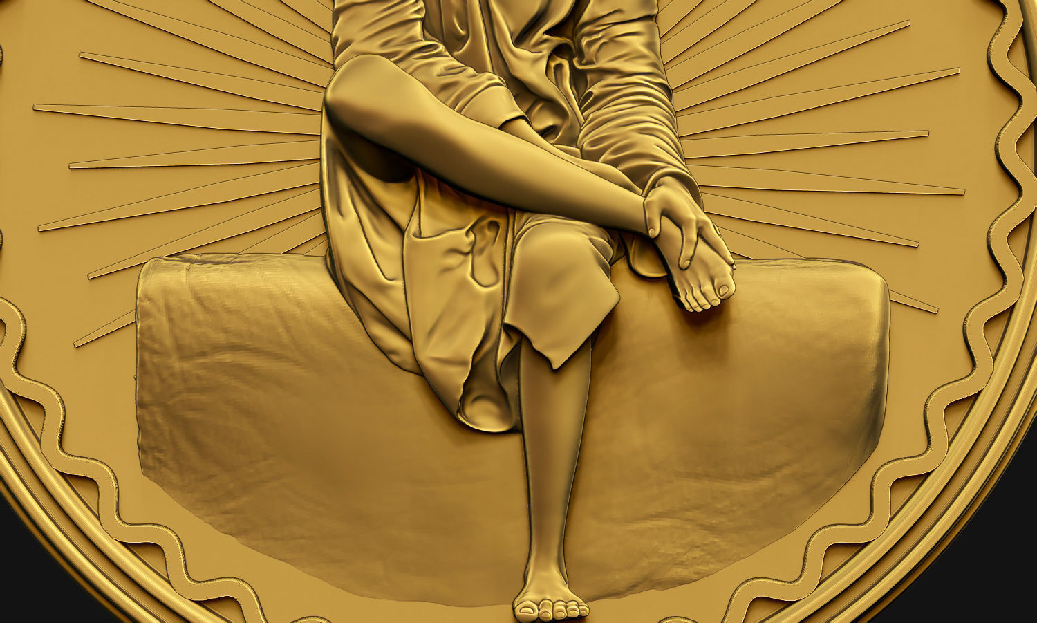 Sai Baba Coin Pendant 3D print model_6