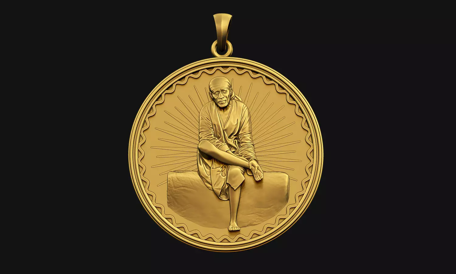 Sai Baba Coin Pendant 3D print model_0
