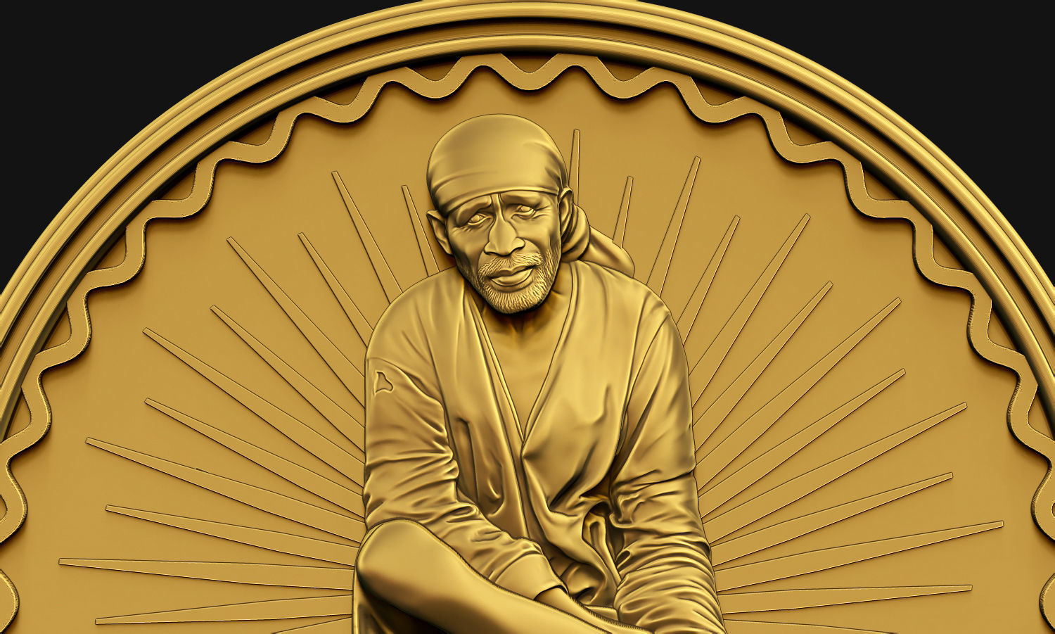 Sai Baba Coin Pendant 3D print model_5