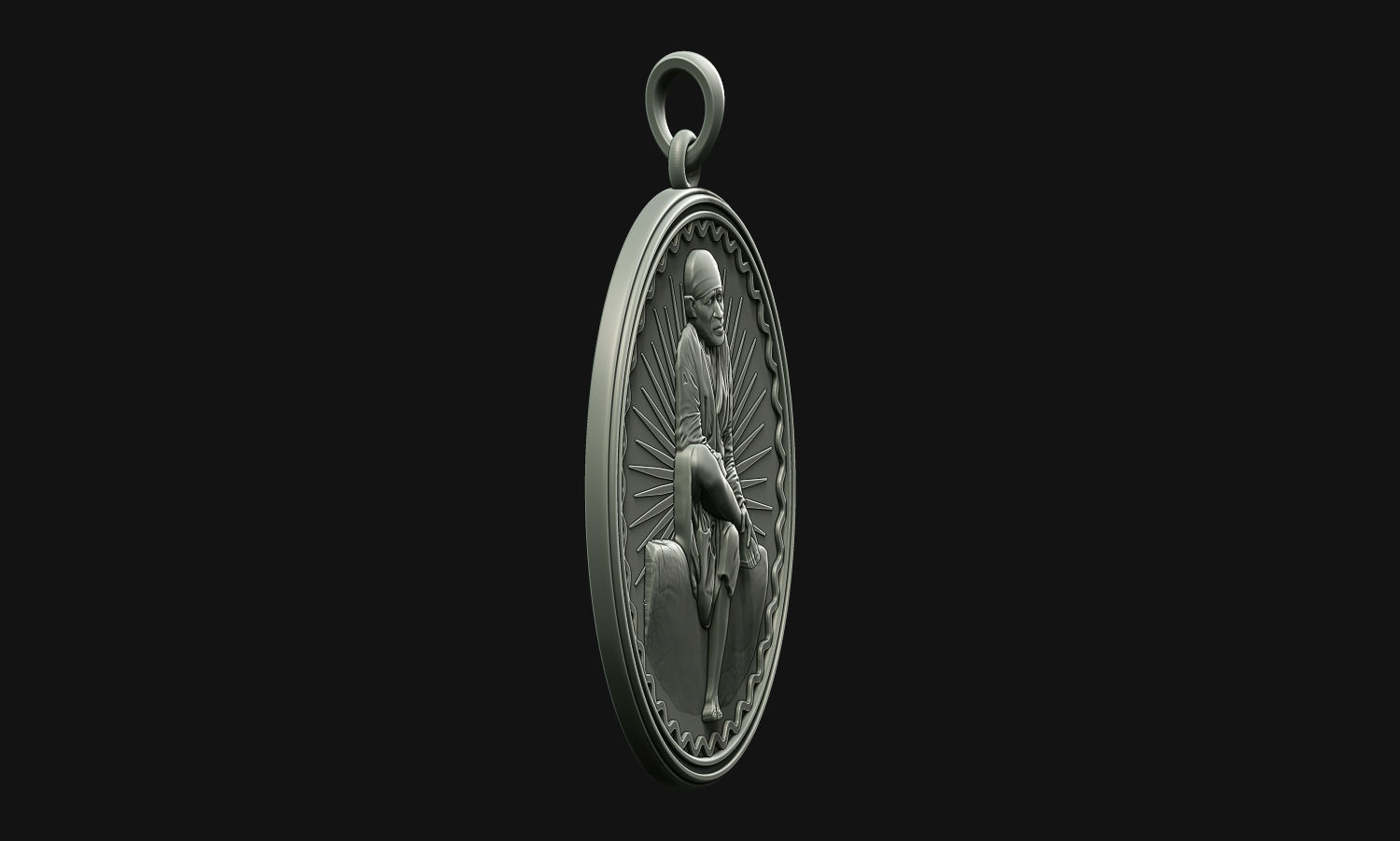 Sai Baba Coin Pendant 3D print model_13