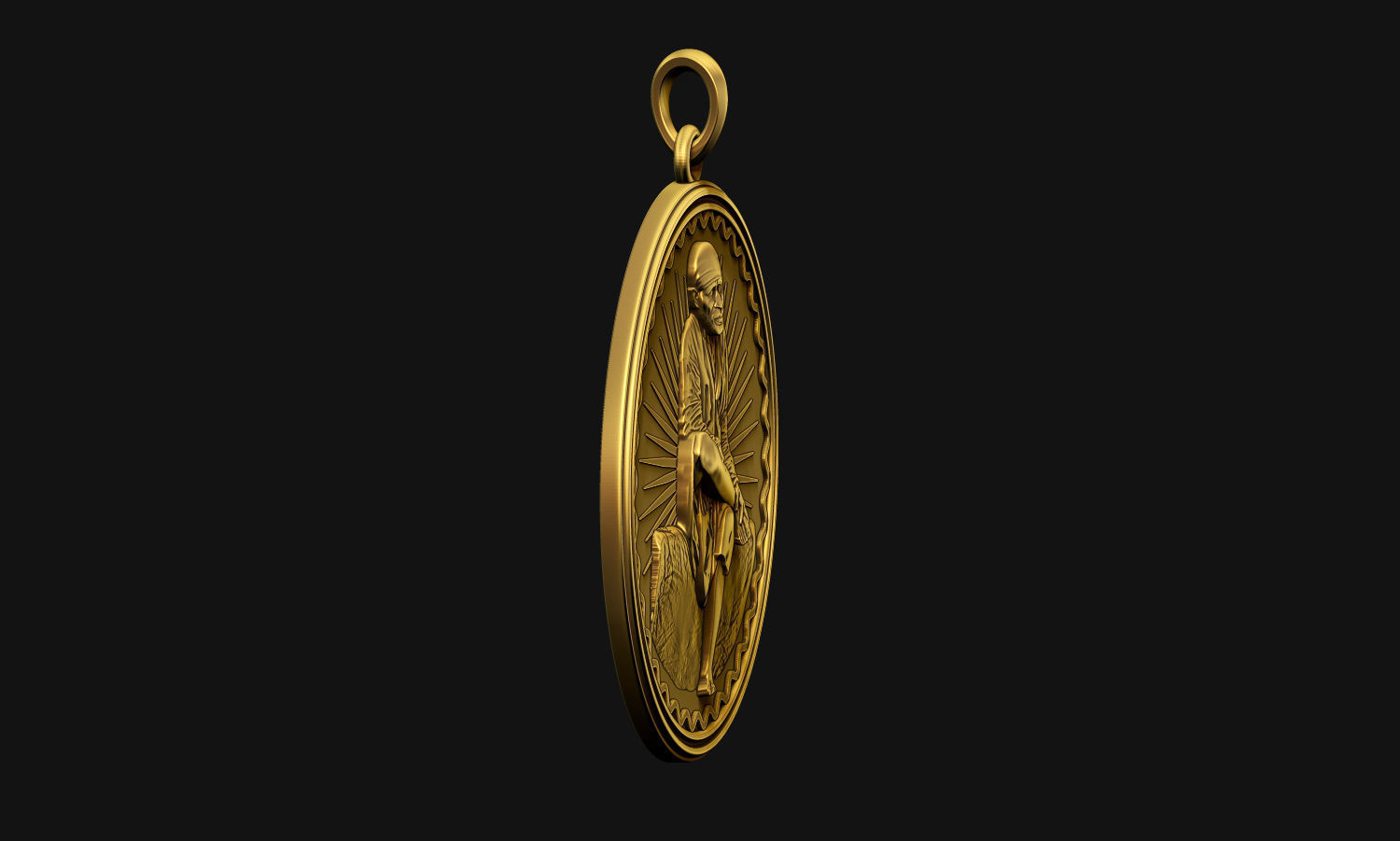 Sai Baba Coin Pendant 3D print model_8