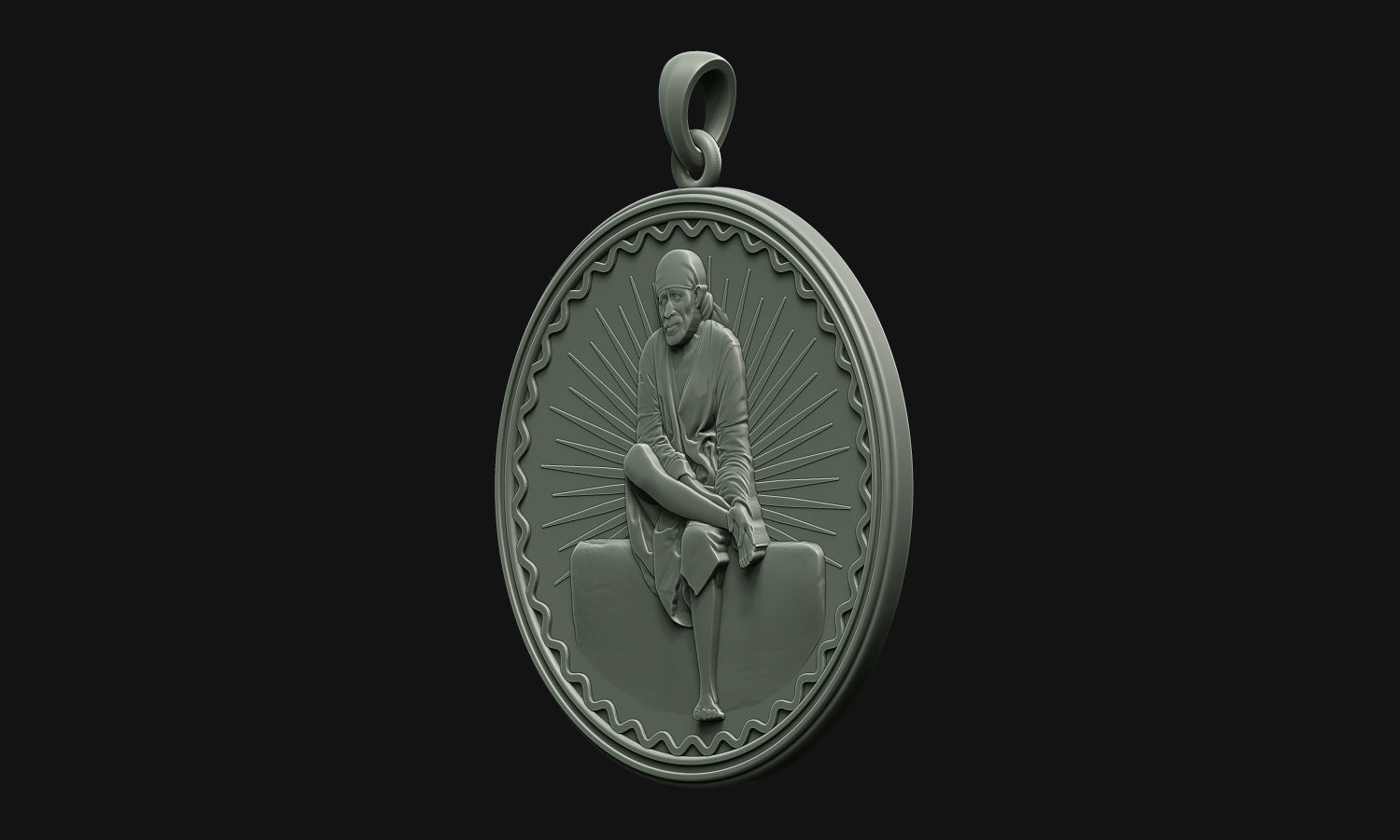 Sai Baba Coin Pendant 3D print model_20