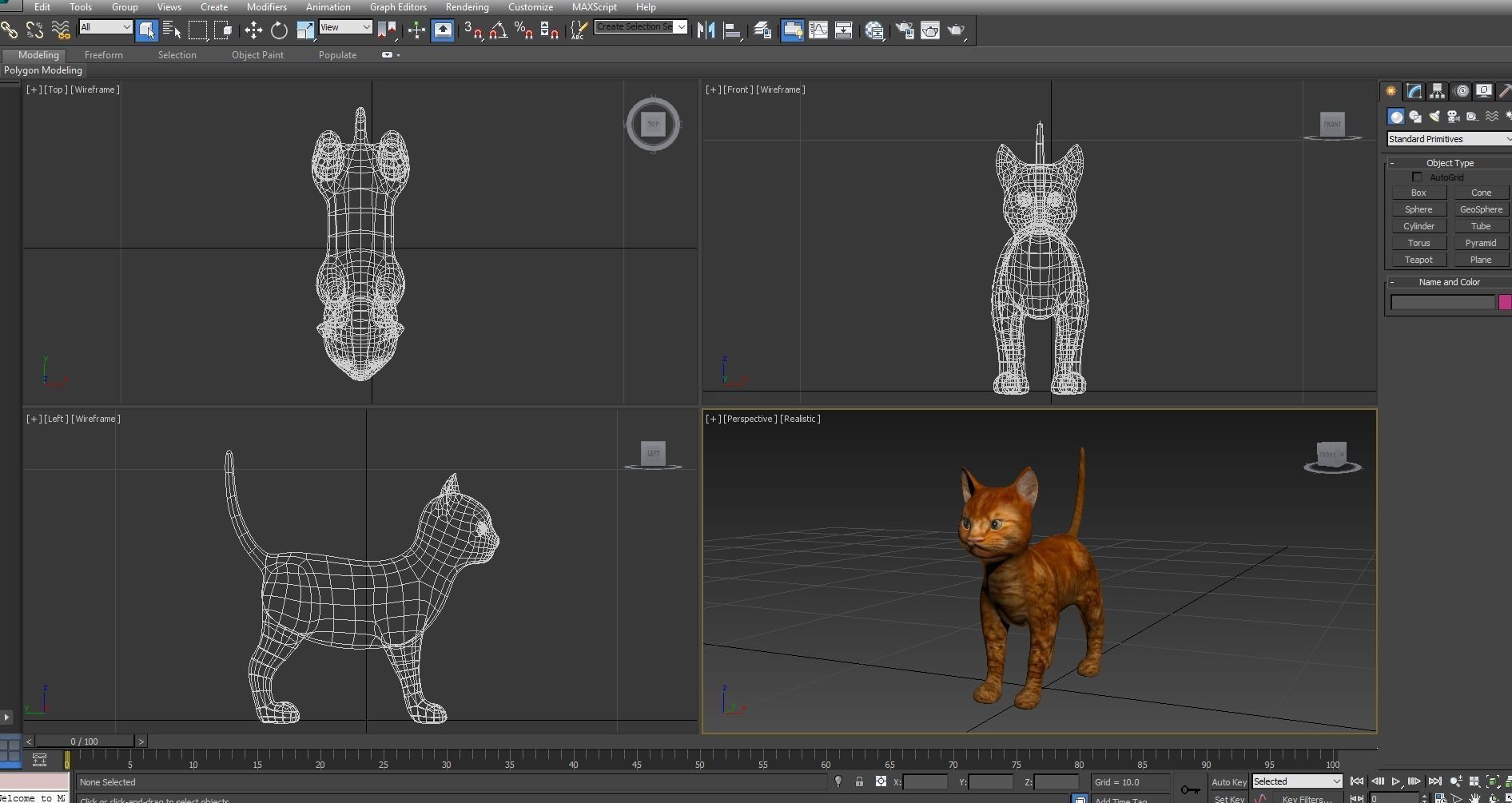 3d low poly Pet Cat Model Low-poly 3D model_12
