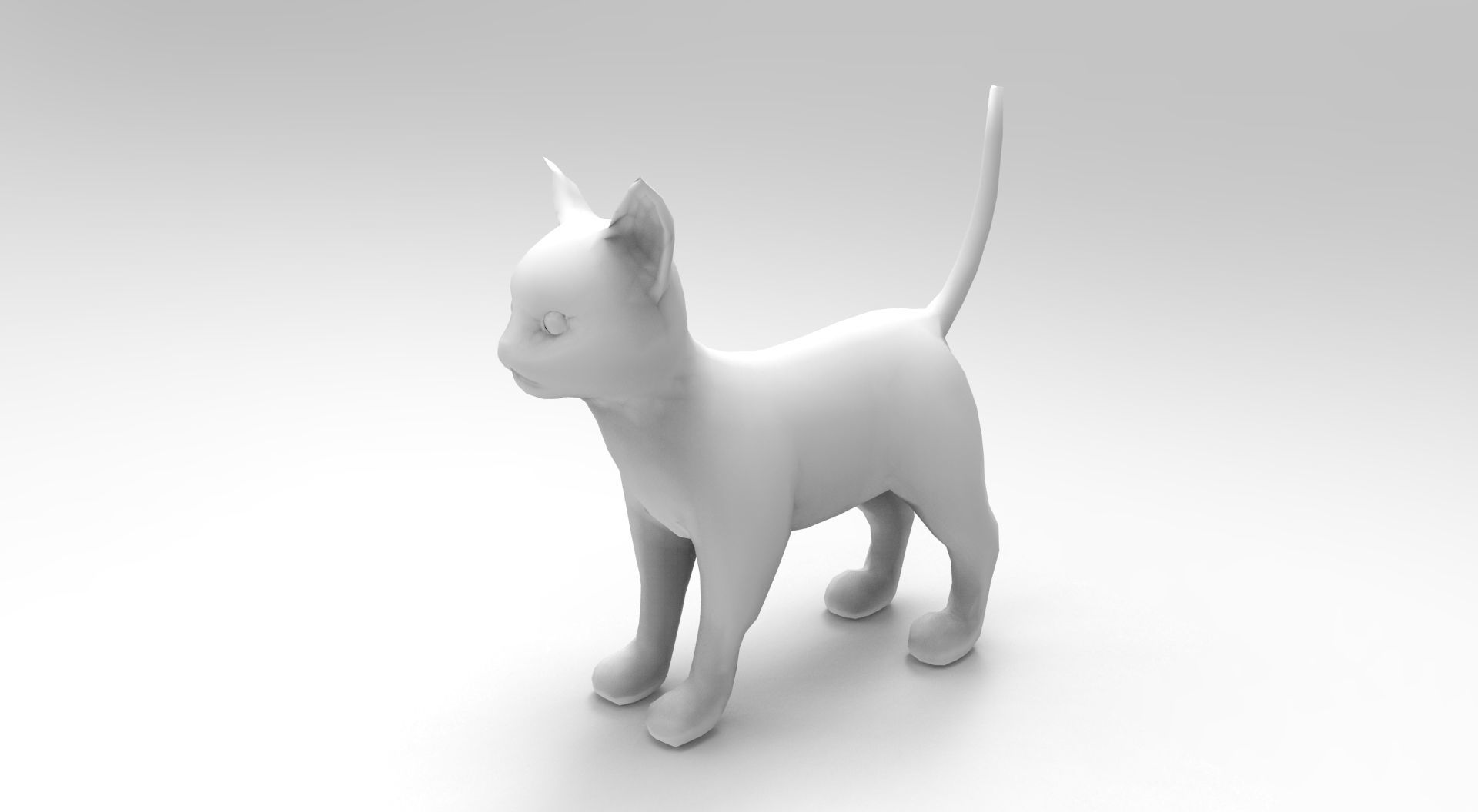 3d low poly Pet Cat Model Low-poly 3D model_16