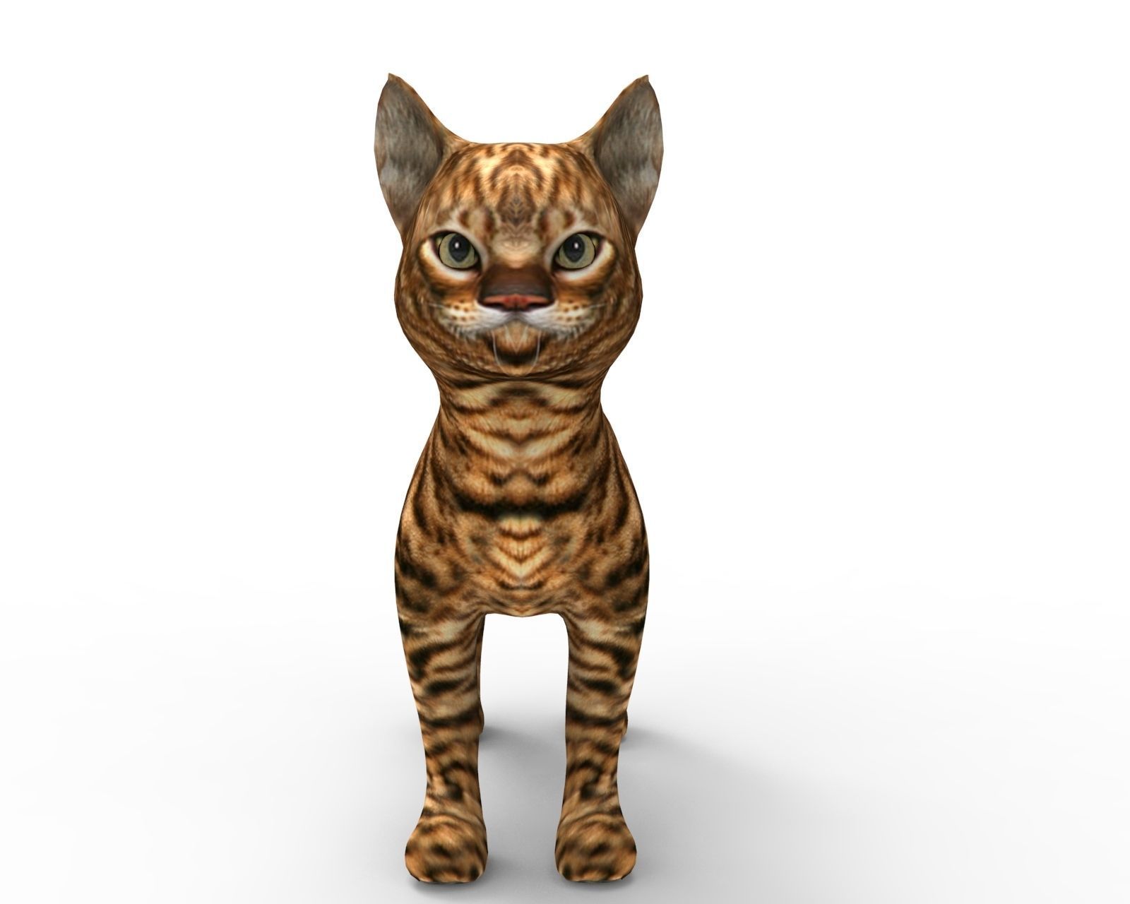 3d Wild Cat low poly  Low-poly 3D model_4
