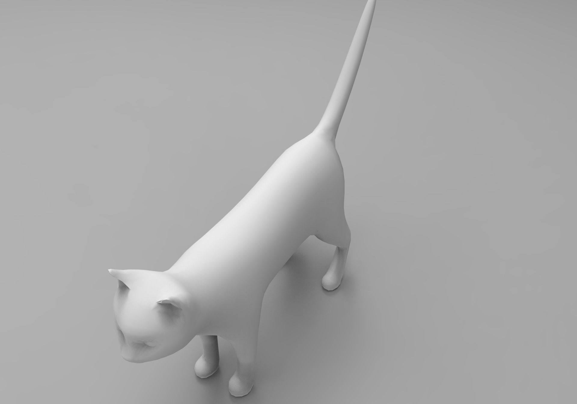 Cat game ready low poly model bengal Low-poly 3D model_15
