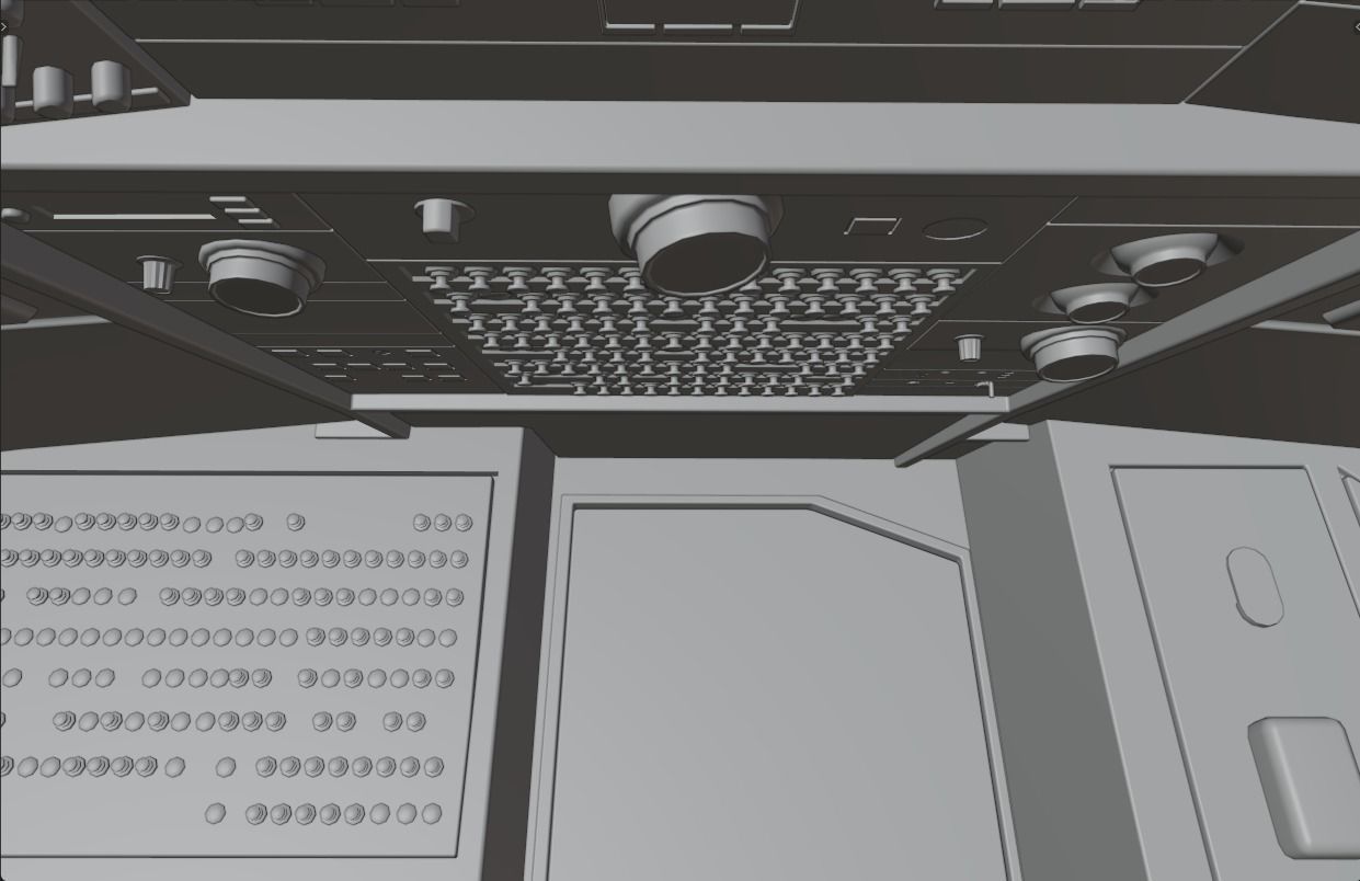 Airbus A320neo cockpit NOT TEXTURED Low-poly 3D model_22
