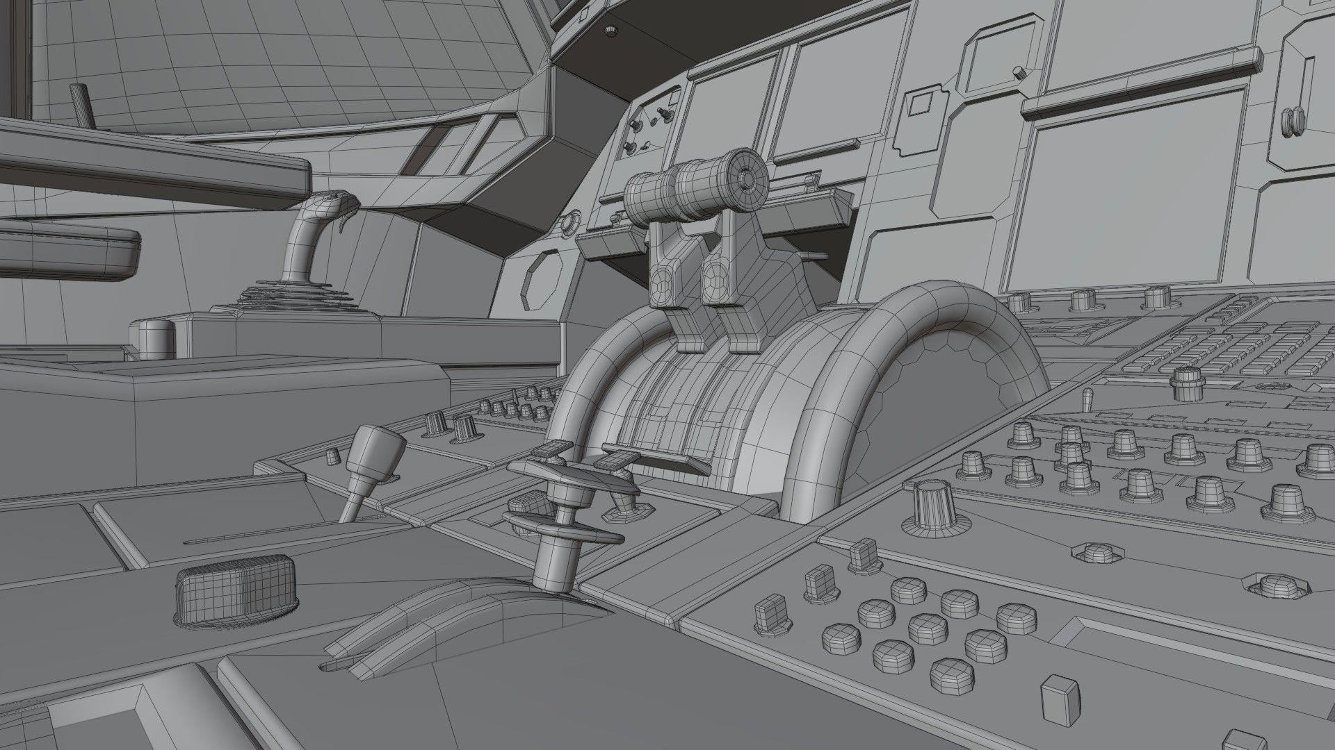 Airbus A320neo cockpit NOT TEXTURED Low-poly 3D model_32