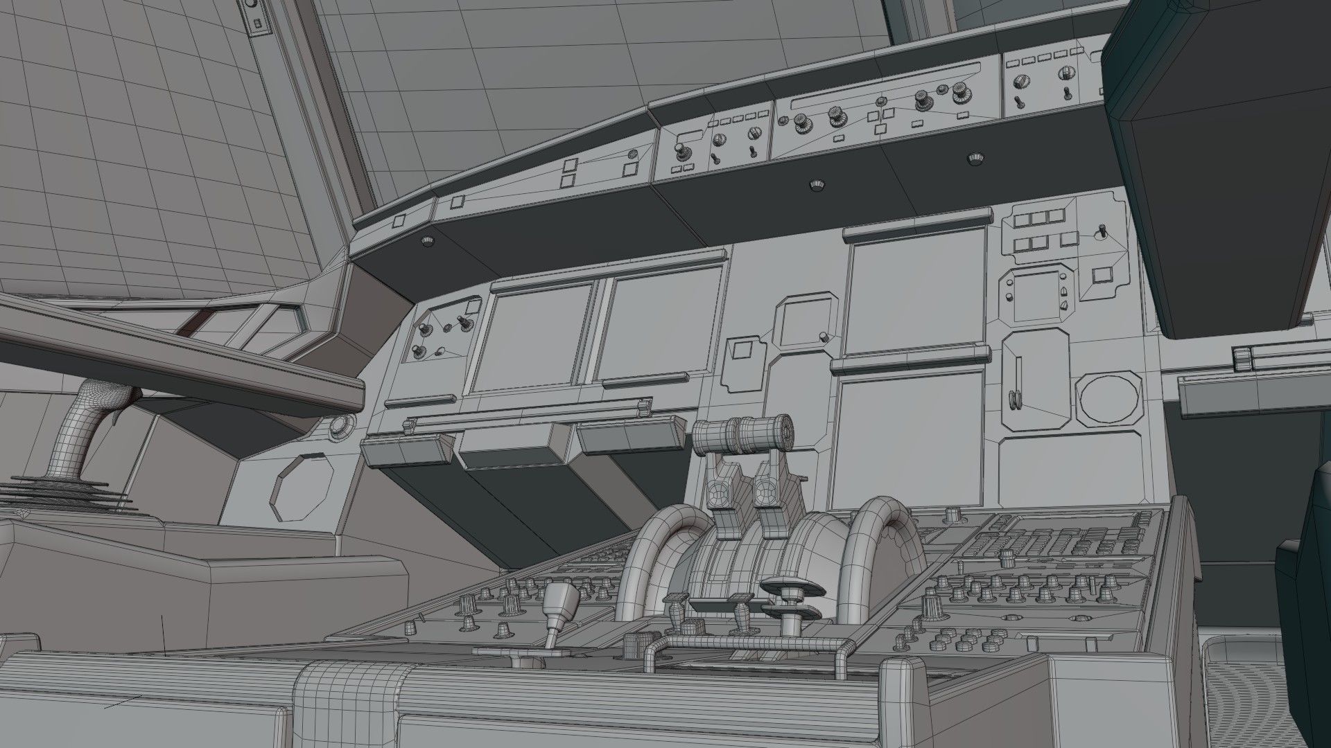 Airbus A320neo cockpit NOT TEXTURED Low-poly 3D model_10