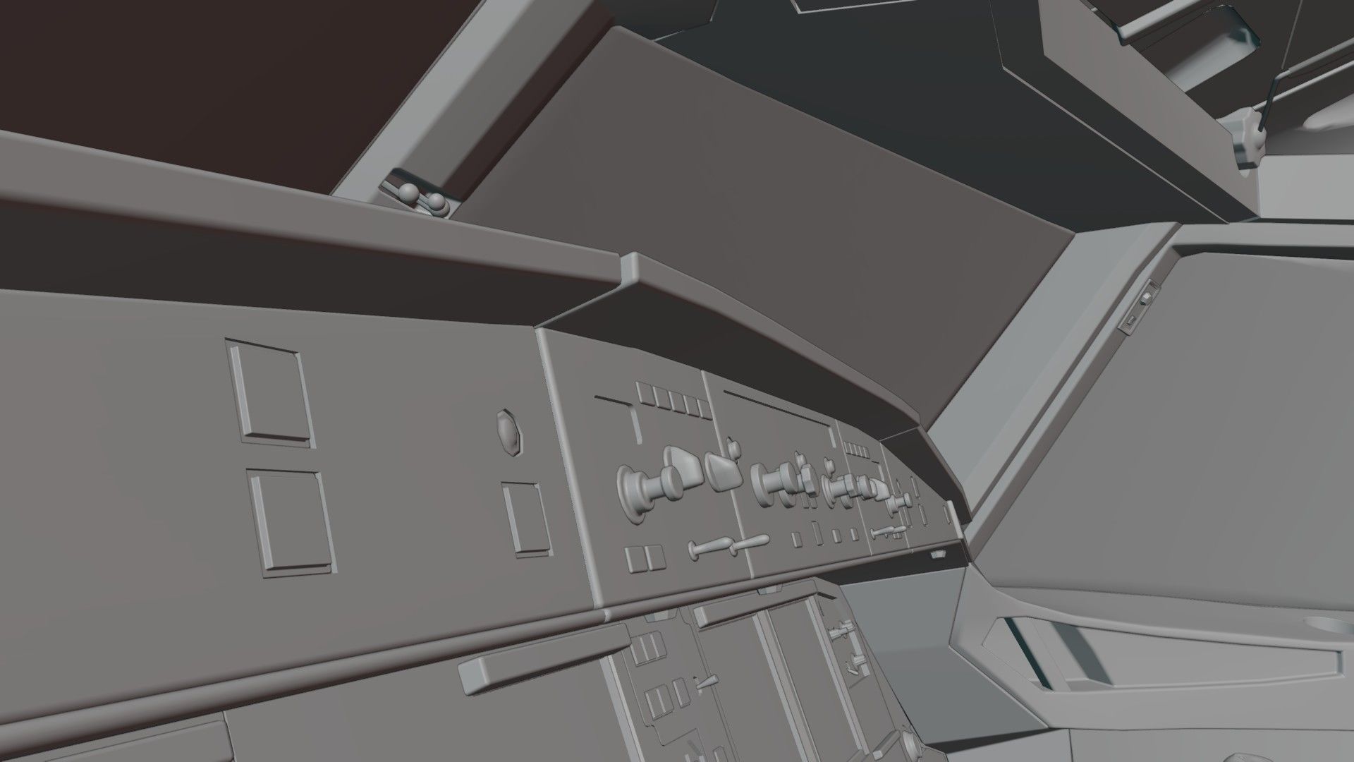 Airbus A320neo cockpit NOT TEXTURED Low-poly 3D model_3