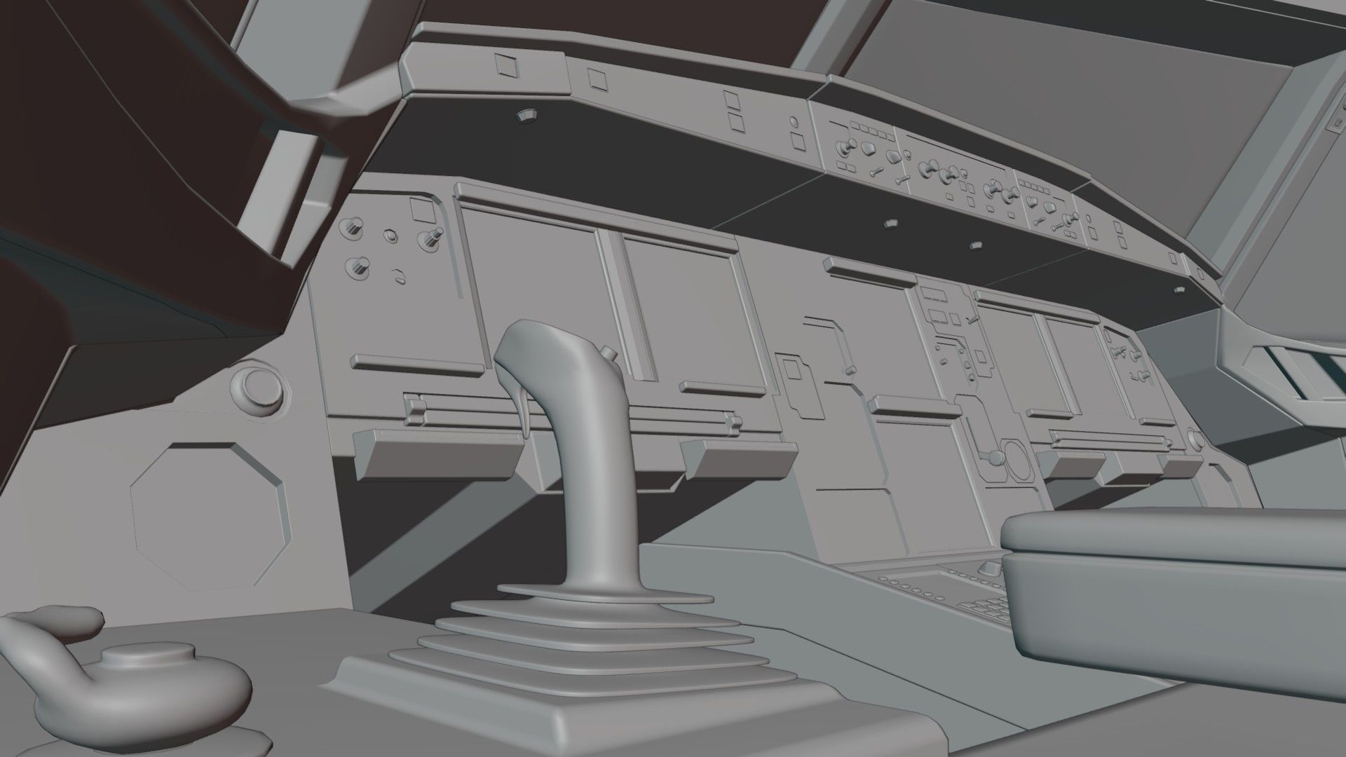Airbus A320neo cockpit NOT TEXTURED Low-poly 3D model_6