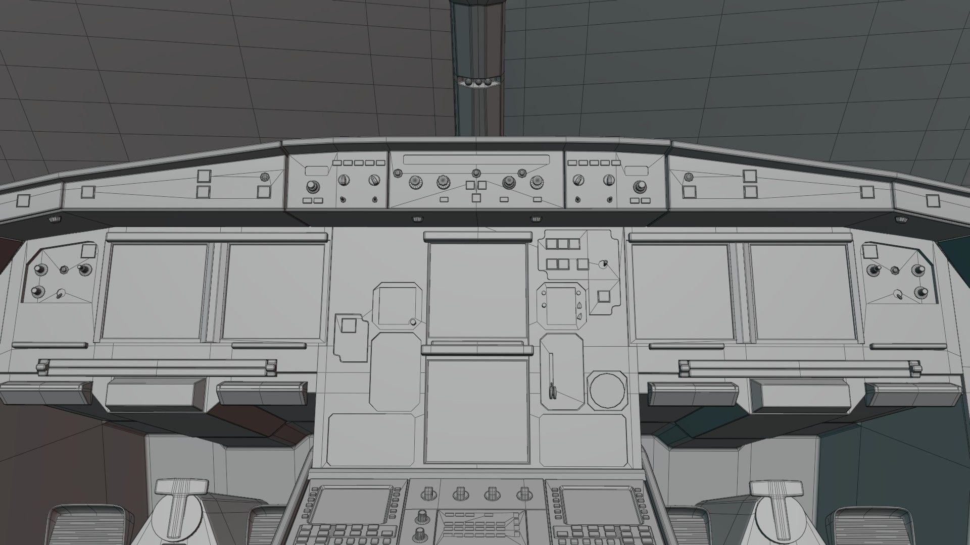 Airbus A320neo cockpit NOT TEXTURED Low-poly 3D model_2