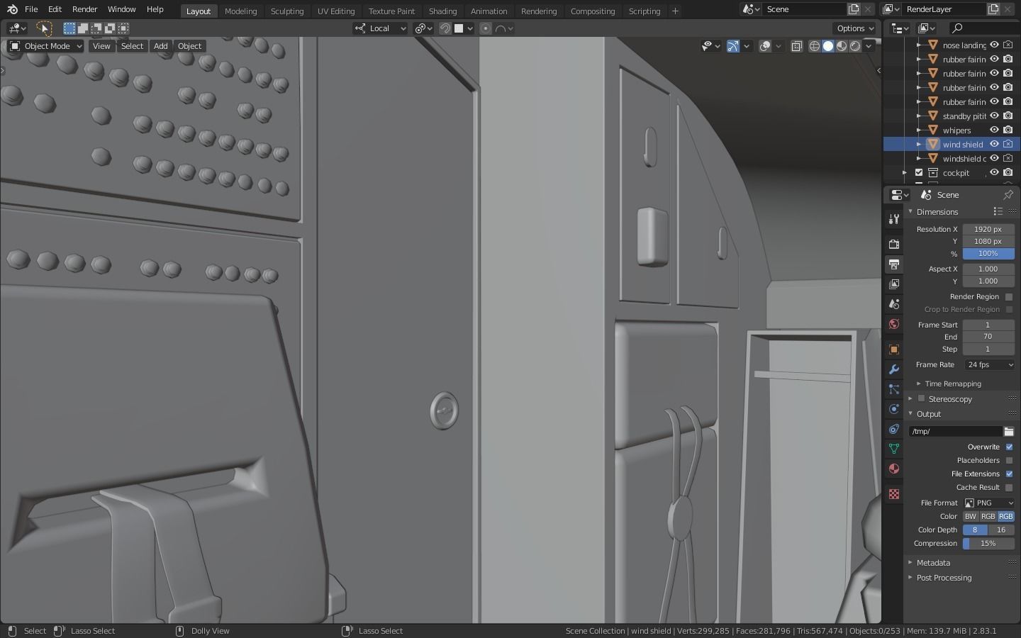 Airbus A320neo cockpit NOT TEXTURED Low-poly 3D model_27