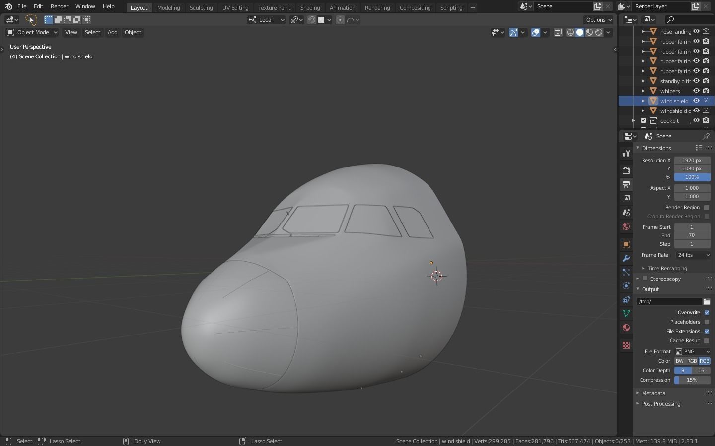 Airbus A320neo cockpit NOT TEXTURED Low-poly 3D model_15