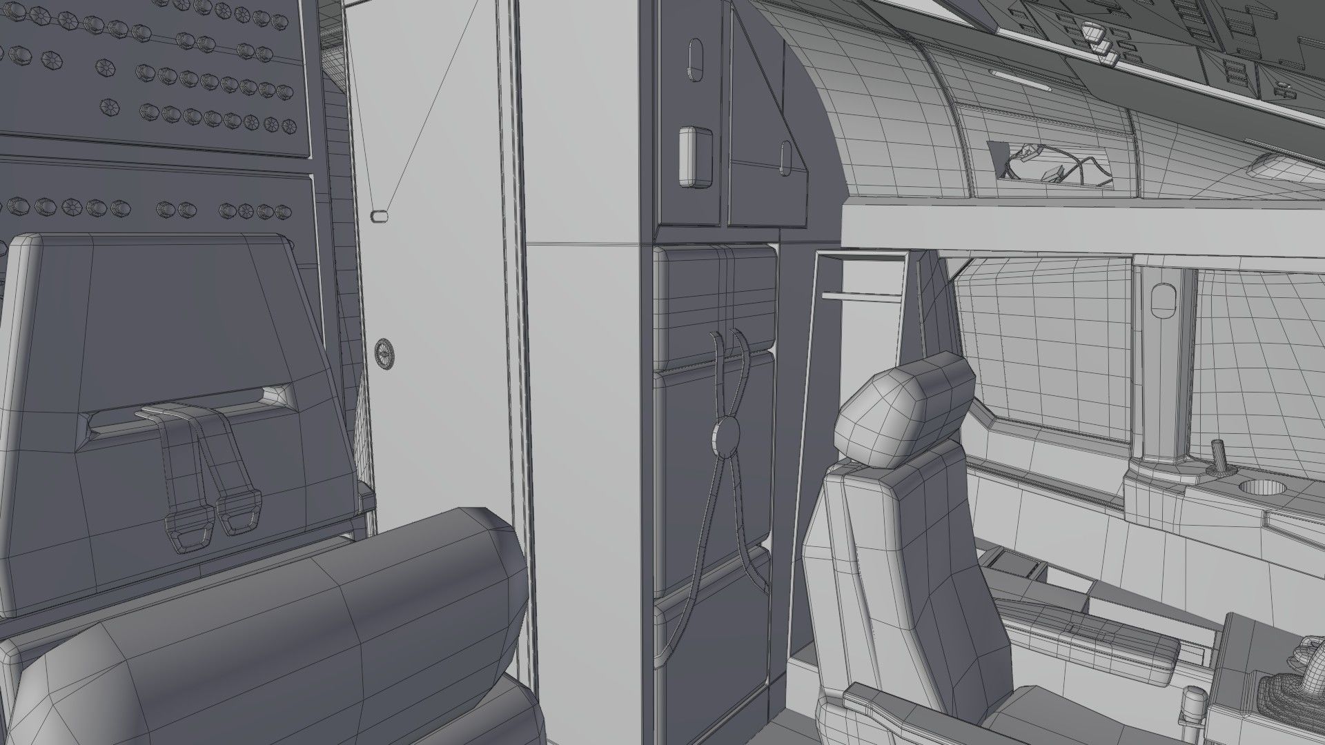 Airbus A320neo cockpit NOT TEXTURED Low-poly 3D model_42