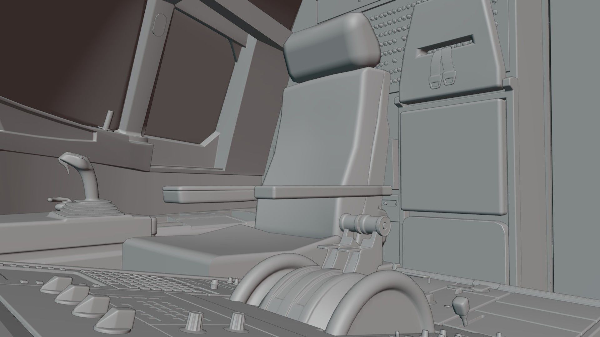 Airbus A320neo cockpit NOT TEXTURED Low-poly 3D model_8