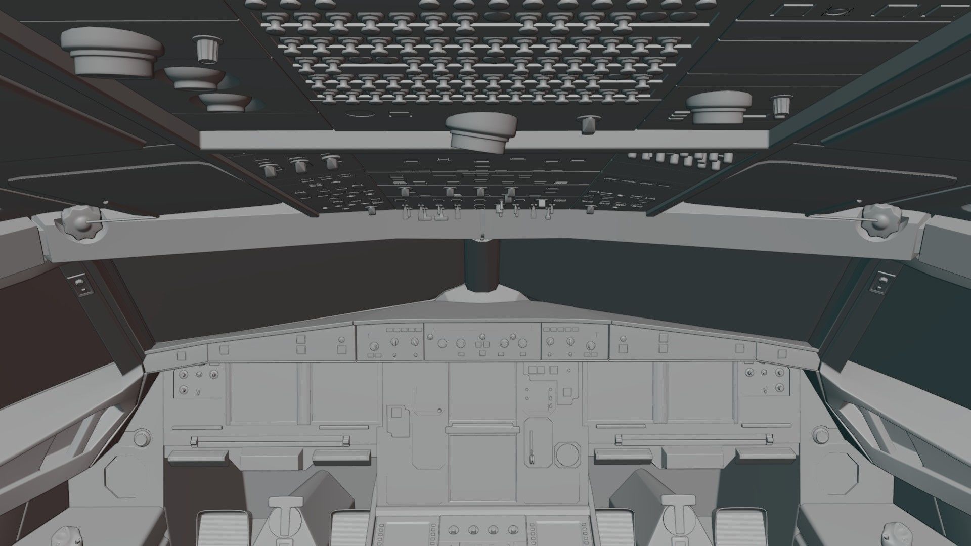 Airbus A320neo cockpit NOT TEXTURED Low-poly 3D model_9