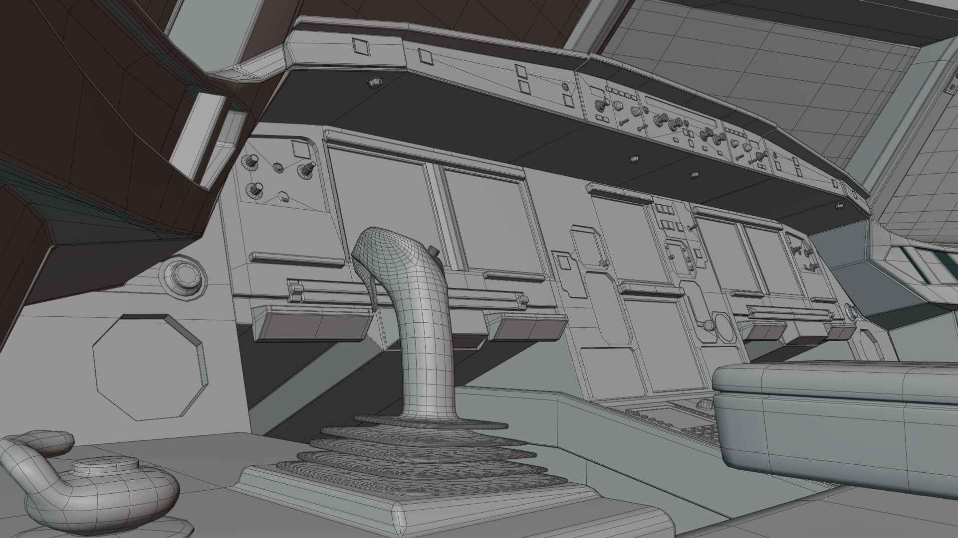 Airbus A320neo cockpit NOT TEXTURED Low-poly 3D model_7