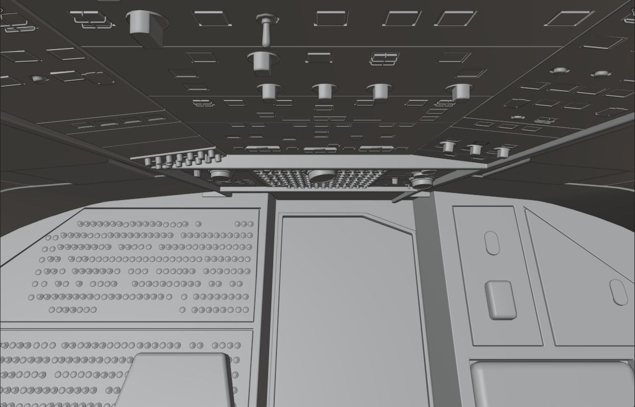 Airbus A320neo cockpit NOT TEXTURED Low-poly 3D model_26