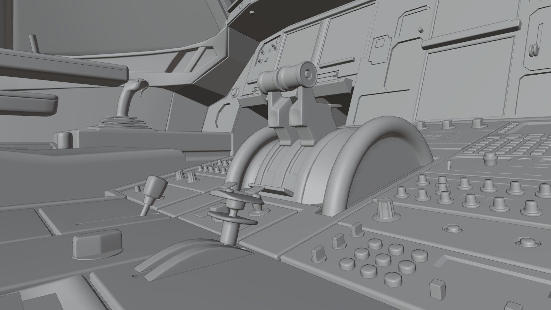 Airbus A320neo cockpit NOT TEXTURED Low-poly 3D model_33