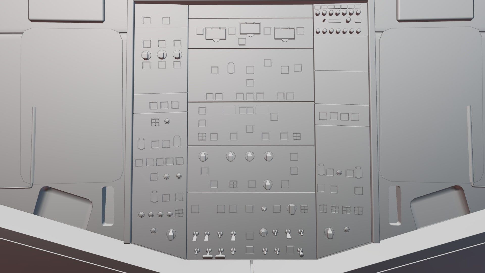 Airbus A320neo cockpit NOT TEXTURED Low-poly 3D model_37
