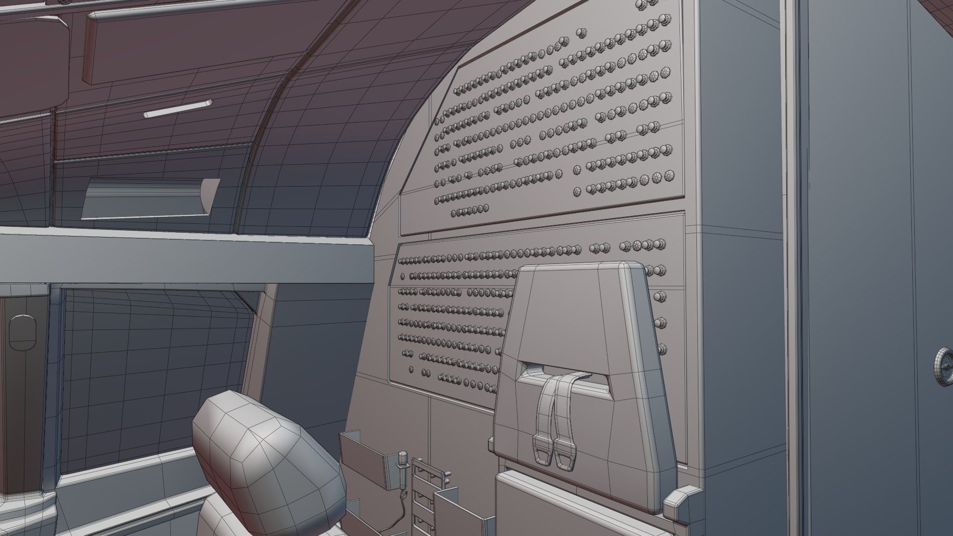 Airbus A320neo cockpit NOT TEXTURED Low-poly 3D model_40