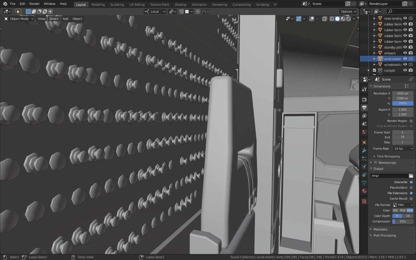 Airbus A320neo cockpit NOT TEXTURED Low-poly 3D model_20