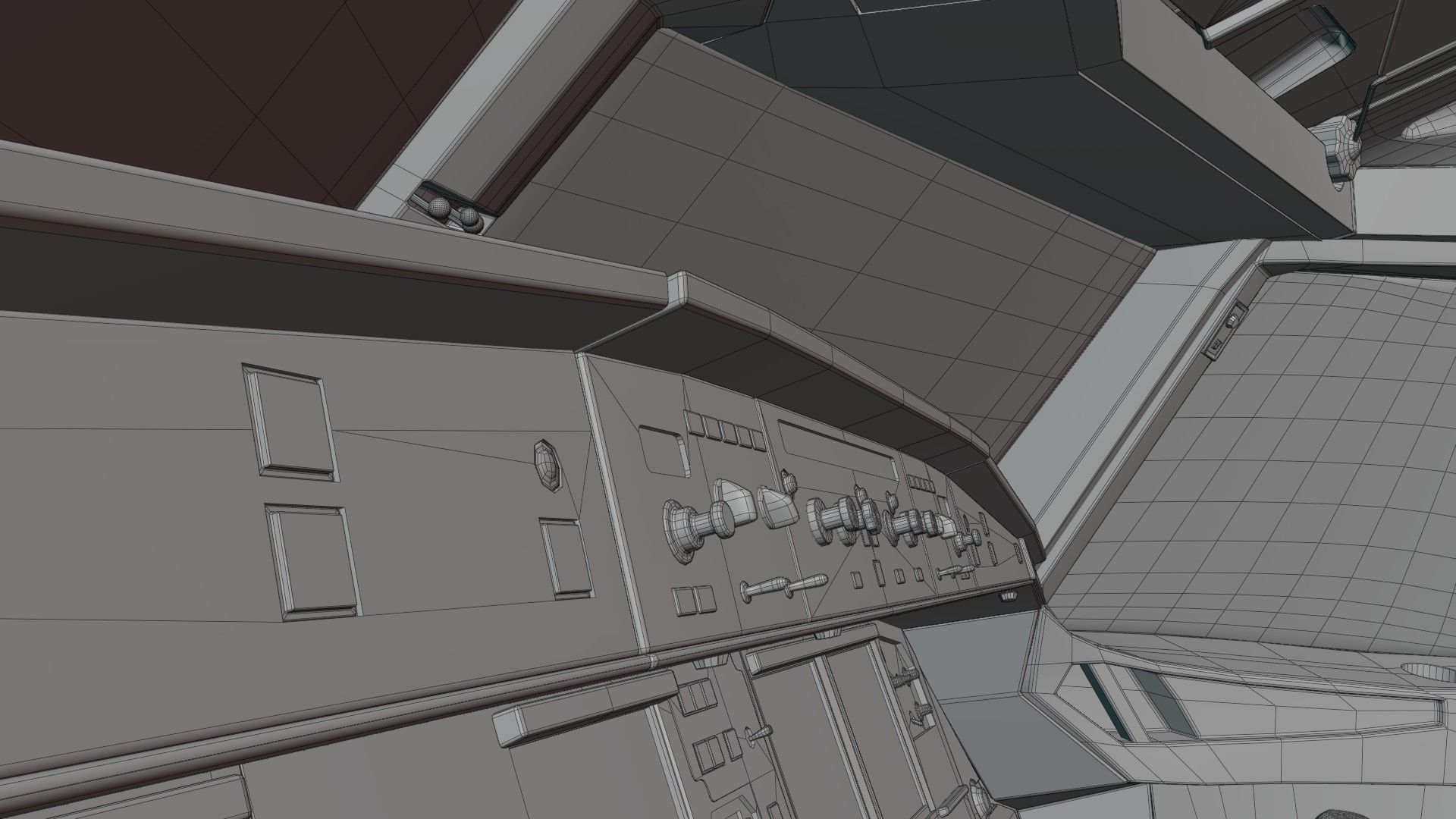 Airbus A320neo cockpit NOT TEXTURED Low-poly 3D model_5