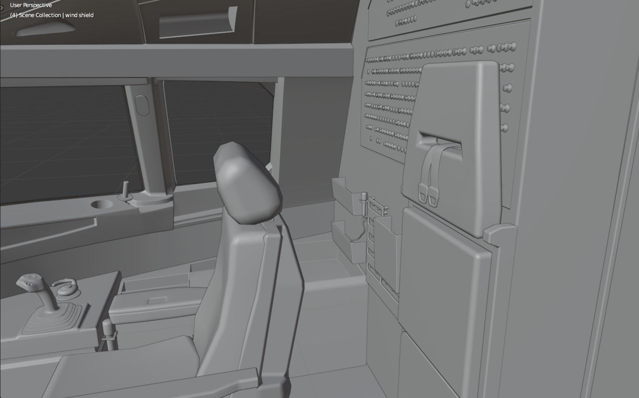Airbus A320neo cockpit NOT TEXTURED Low-poly 3D model_13