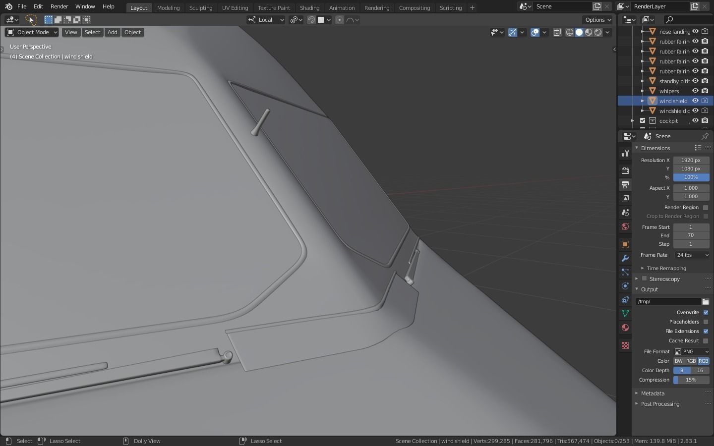 Airbus A320neo cockpit NOT TEXTURED Low-poly 3D model_14