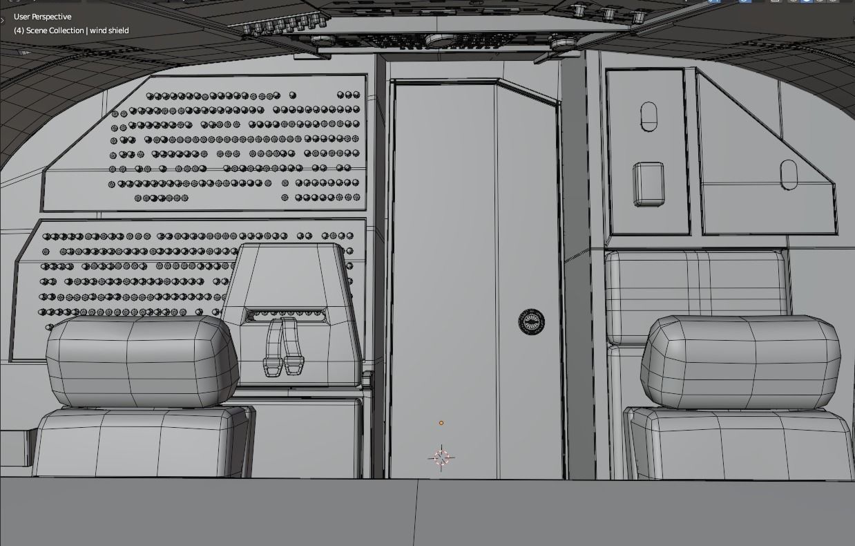 Airbus A320neo cockpit NOT TEXTURED Low-poly 3D model_29