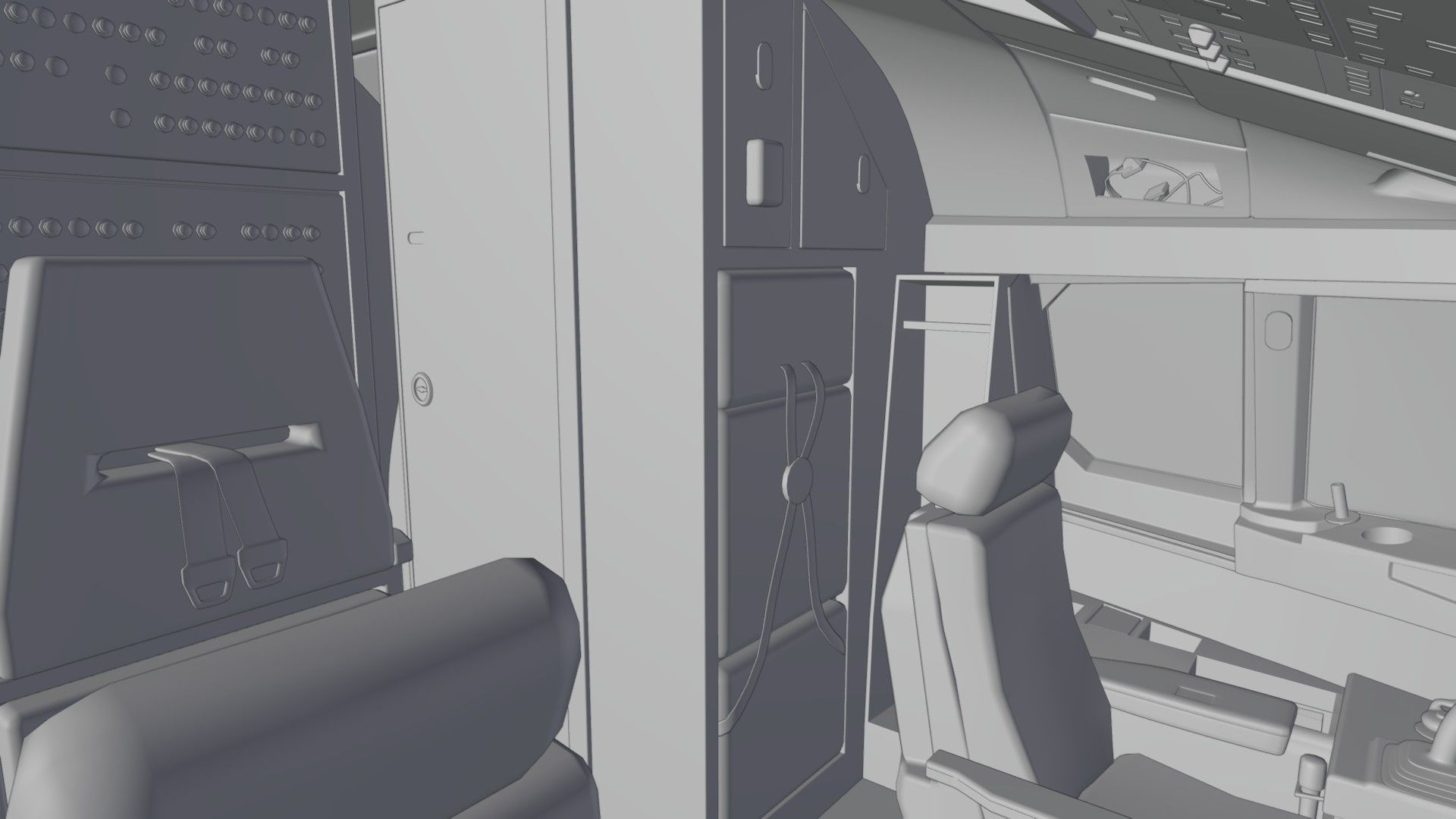 Airbus A320neo cockpit NOT TEXTURED Low-poly 3D model_43