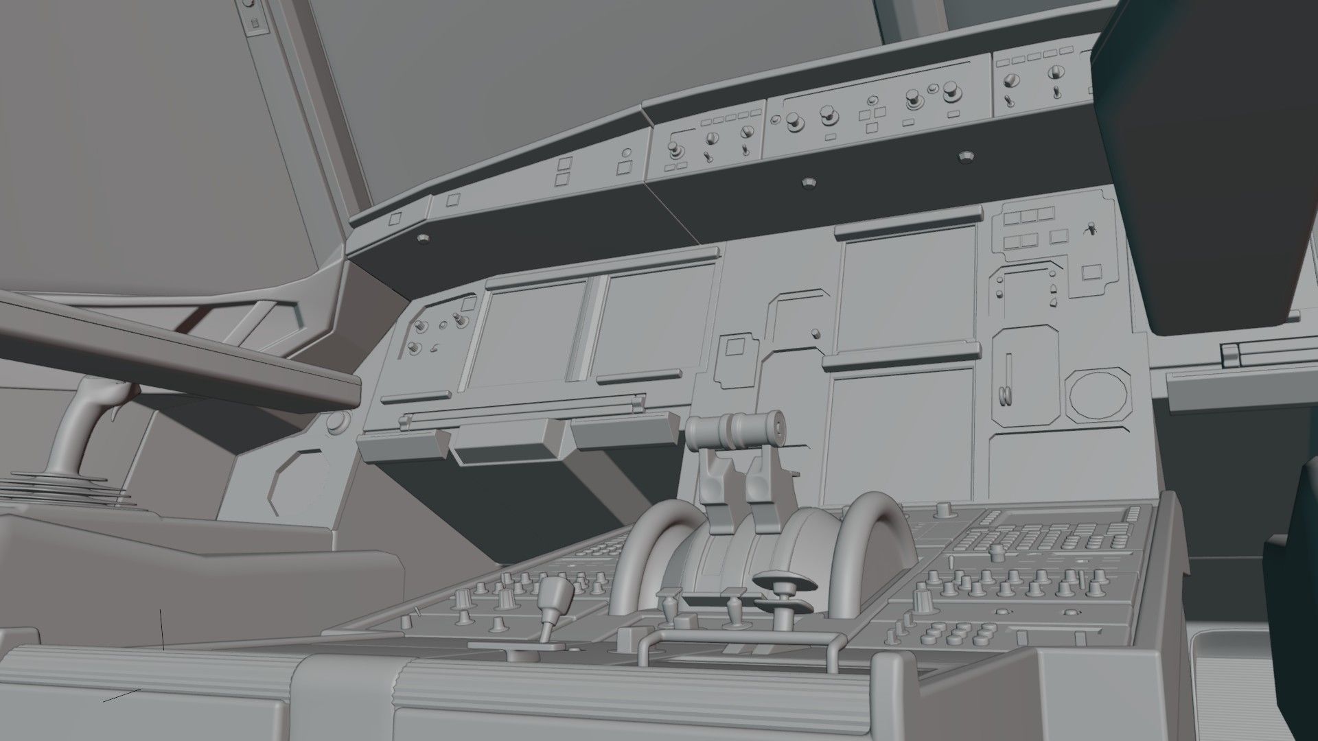 Airbus A320neo cockpit NOT TEXTURED Low-poly 3D model_11