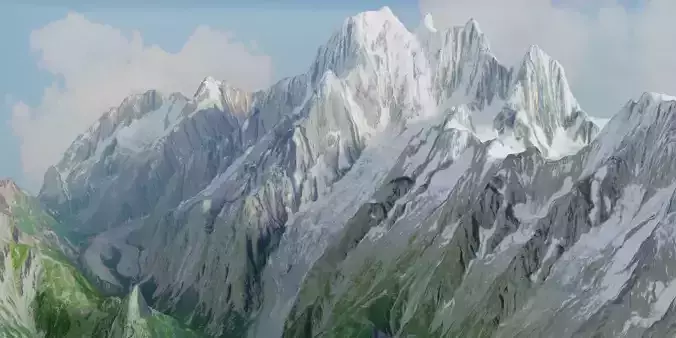 Snow Mountains Valley - Mont Blanc