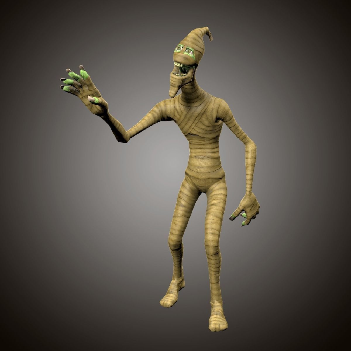 Cellar Mummy Low-poly 3D model_2