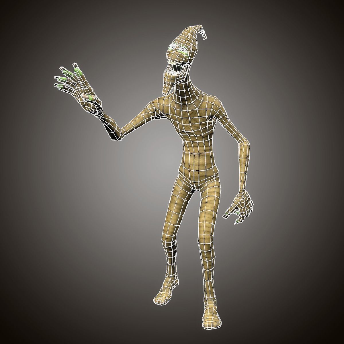 Cellar Mummy Low-poly 3D model_3