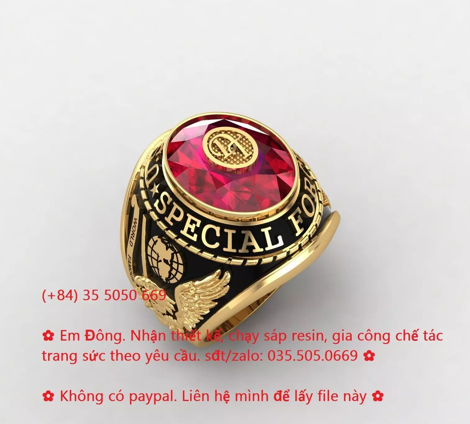 Americal ring for man Free 3D print model