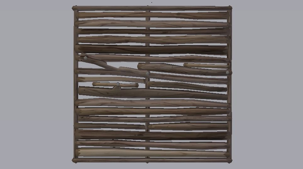 Wooden Floor  Low-poly 3D model_8