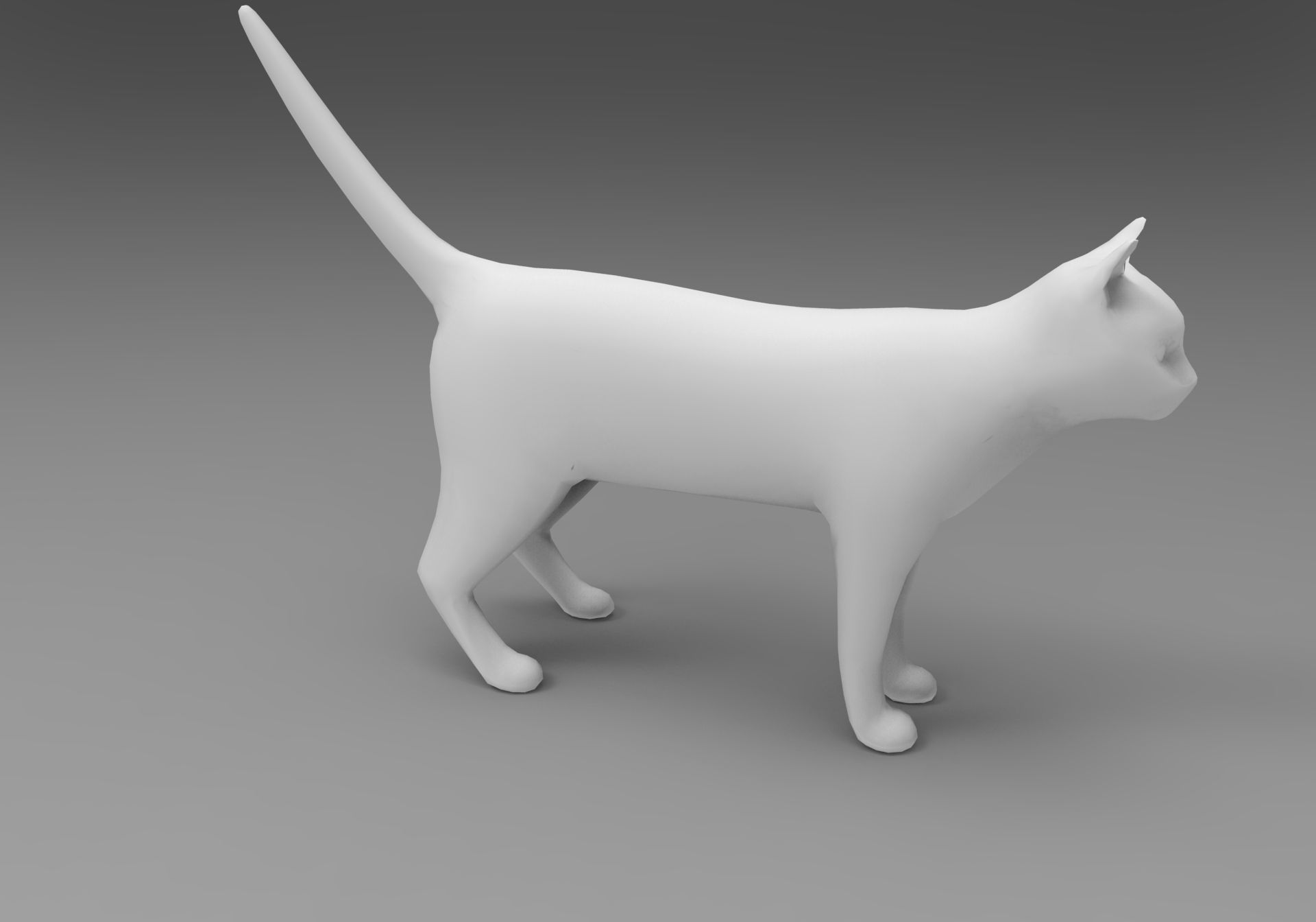 Cat game ready low poly model 3D orange Low-poly 3D model_16