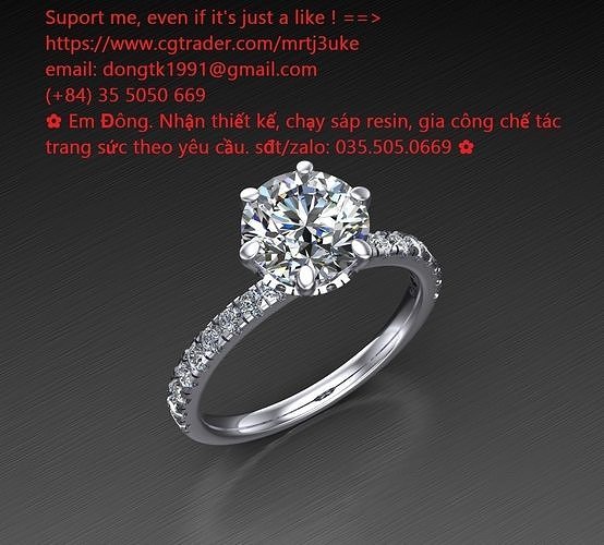 Diamond ring for girl Free 3D print model