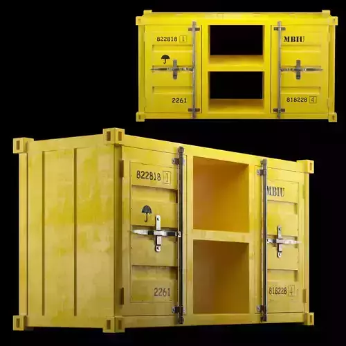 Sea Container TV Console 4 colors Low-poly 3D model