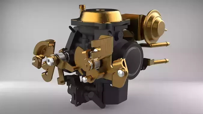 Futura Car Caburetor Low-poly 3D model