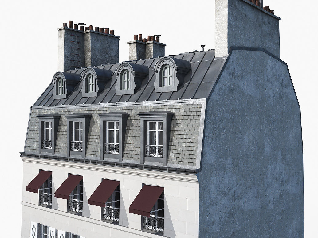 Parisian building 2 Low-poly 3D model_3