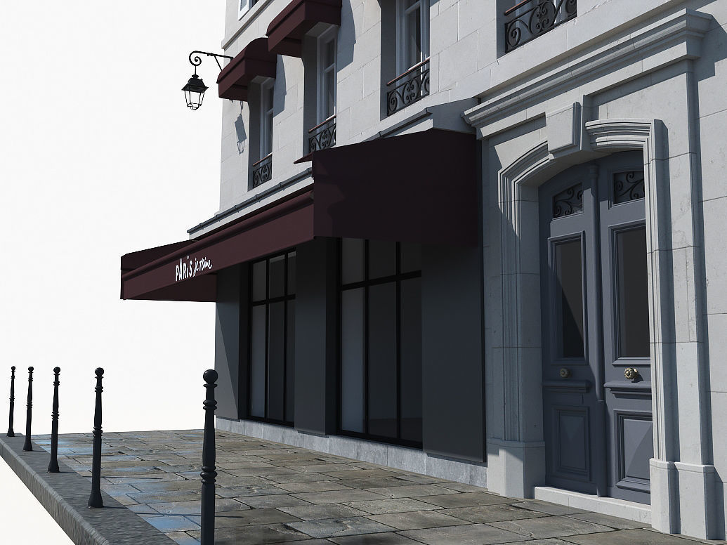 Parisian building 2 Low-poly 3D model_9