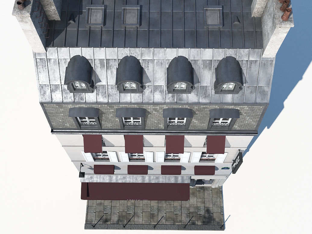 Parisian building 2 Low-poly 3D model_10