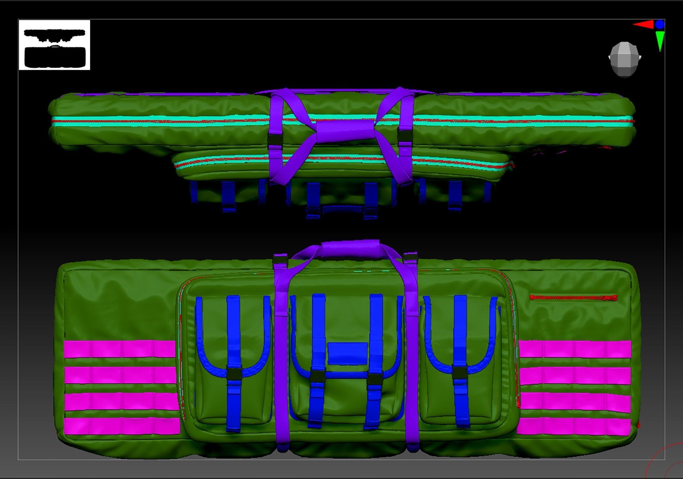 Weapon Bag High Poly 3D model_5