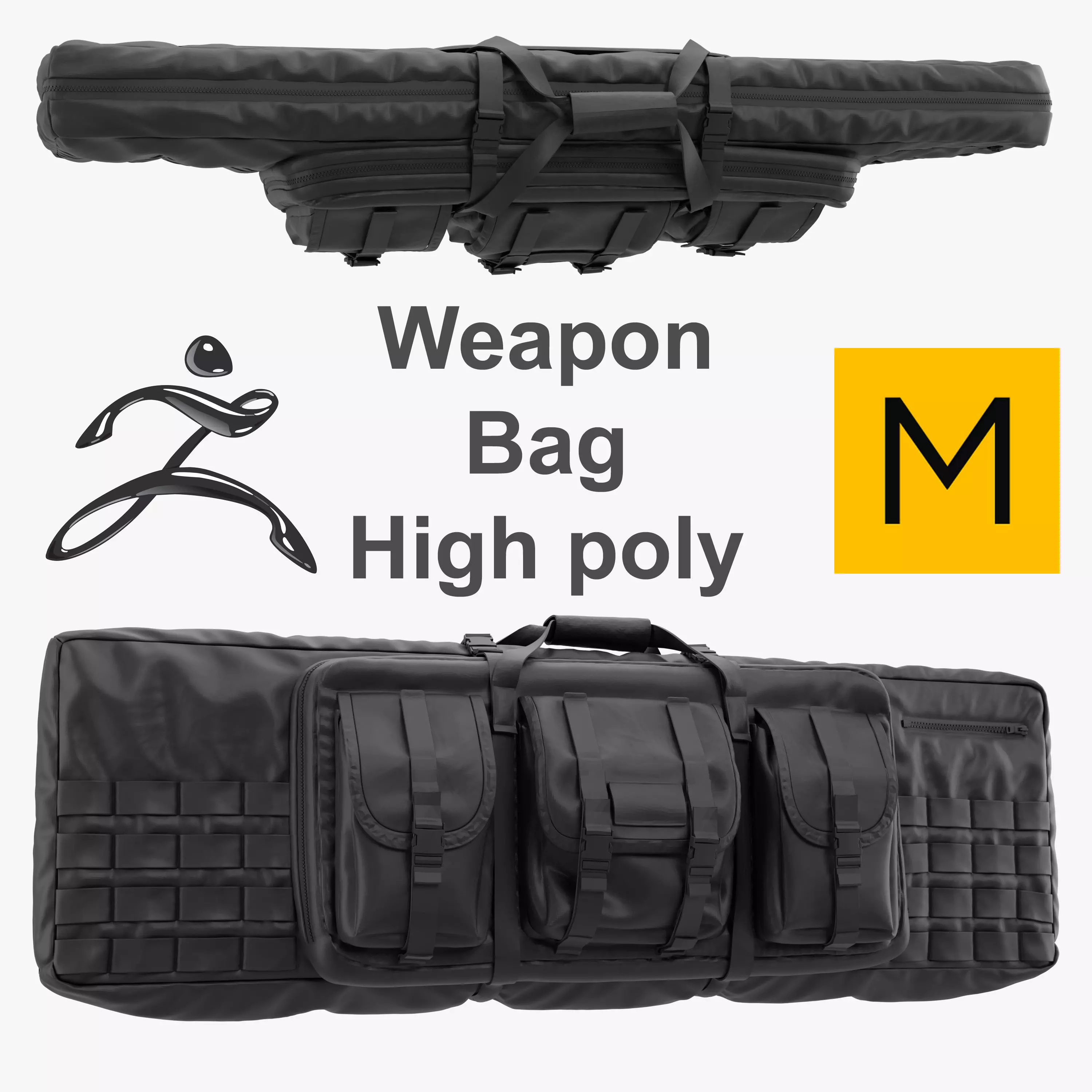 Weapon Bag High Poly 3D model_0
