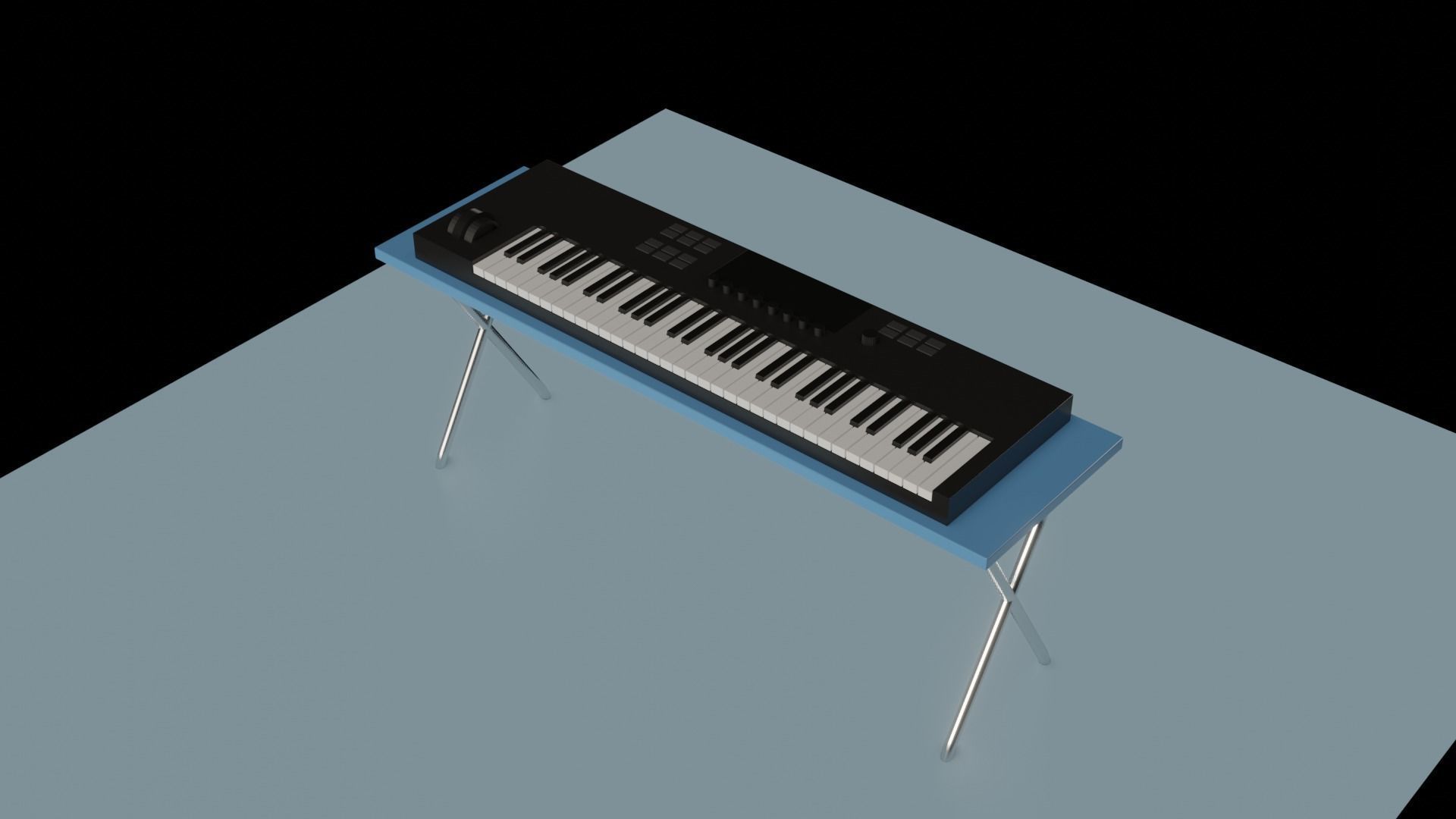 Low Poly MIDI Keyboard Free low-poly 3D model_2